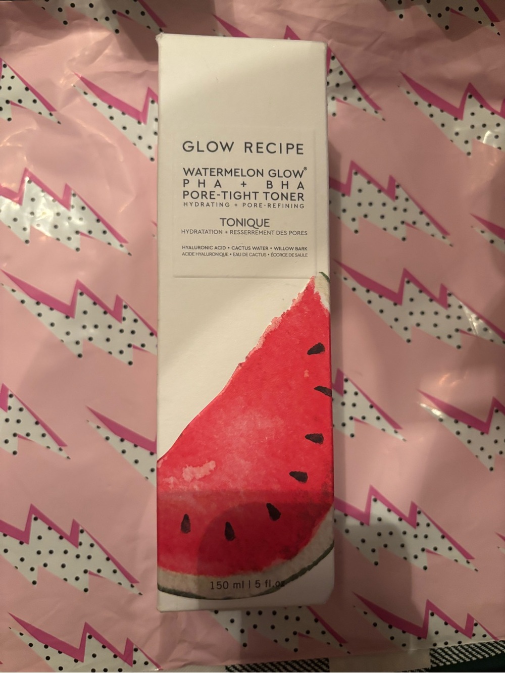 Glow Recipe Watermelon Glow Toner in white and pink